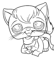 Een kleurplaat van  littlest pet shop